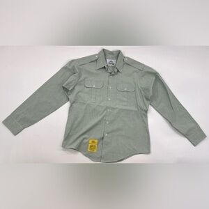 DSCP AG-415 Long Sleeve Shirt Mens Button Up Green Military Dress 16 1/2 36/37